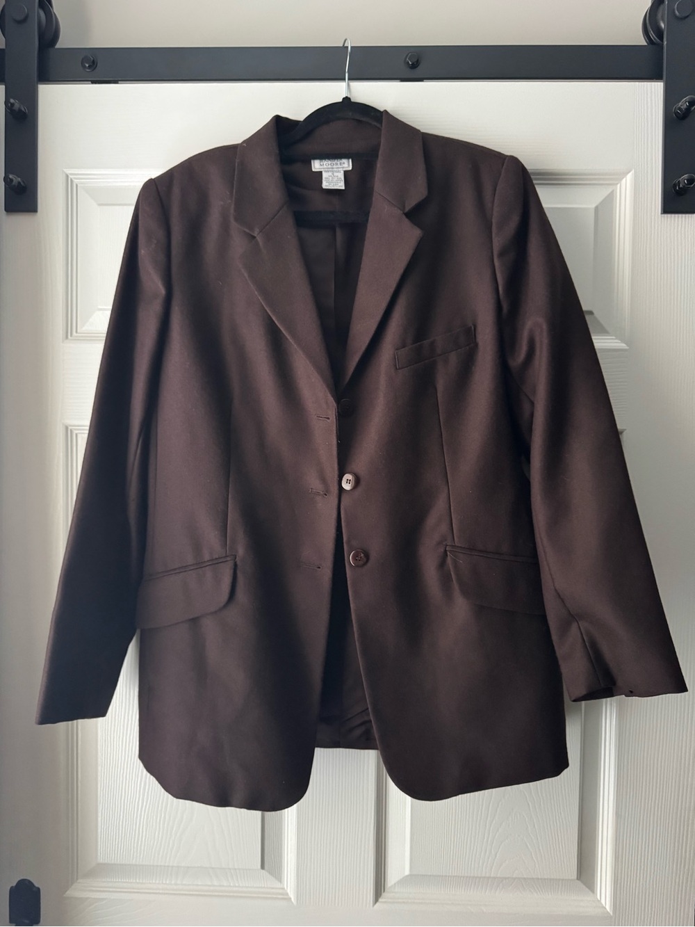 Vintage Jennifer Moore Brown Wool Blazer Size 12 Classic Tailored Jacket